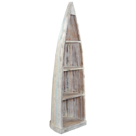 Nautical Canoe-Shaped Bookcase