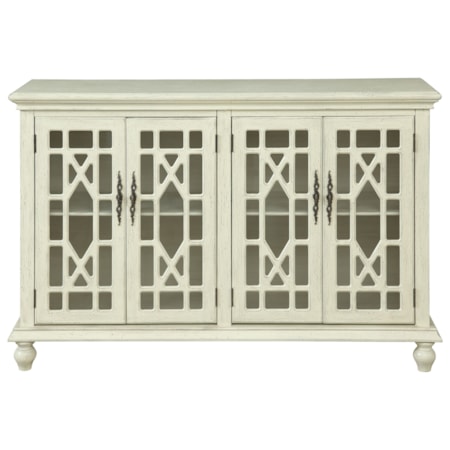 Transitional Four Door Media Credenza