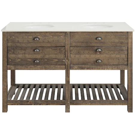 2-Drawer Double Vanity Sink