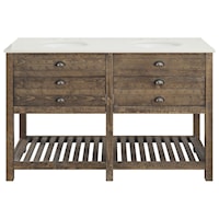 Rustic 2-Drawer Double Vanity Sink