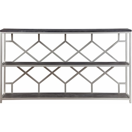 Contemporary Console Table with 2 Shelves