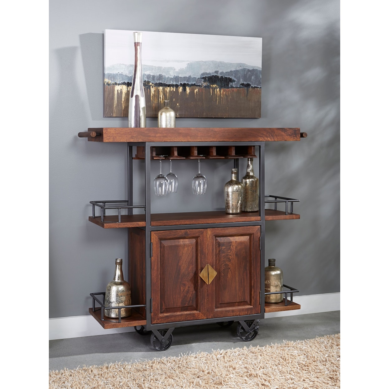 Coast2Coast Home Coast to Coast Accents 2-Door Wine Trolley