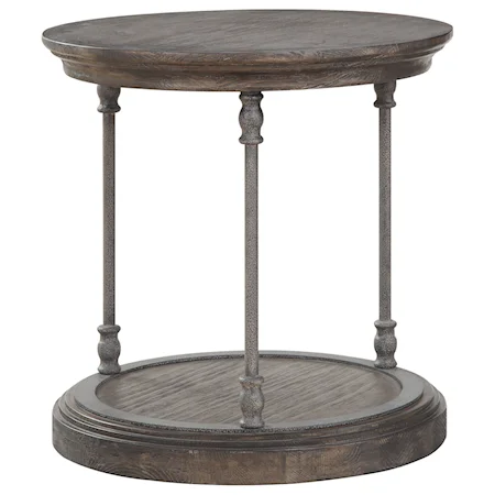 Transitional Corbin Round End Table
