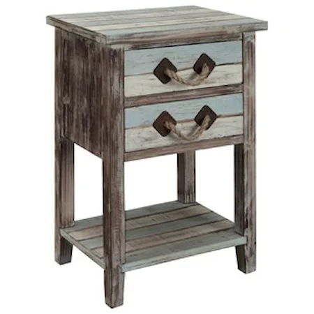 Coastal Two Drawer Accent Table