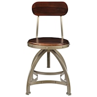 Industrial Barstool with Adjustable Height and Rivet Detailing