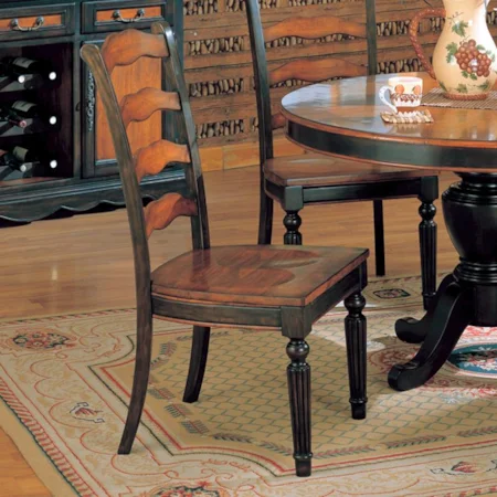 Ladderback Two-Tone Side Chair