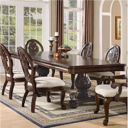 Traditional Rectangular Double Pedestal Dining Table