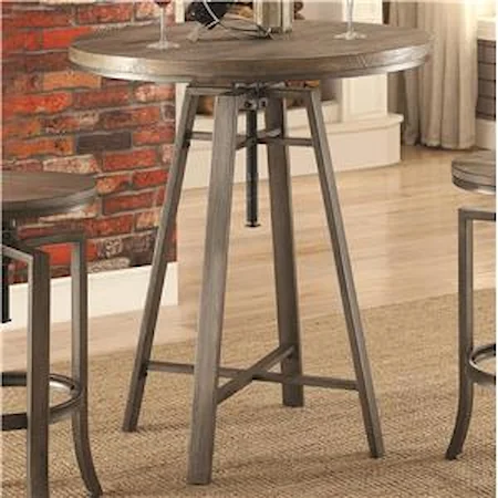 Industrial Bar Table with Swivel Adjustable Height Mechanism