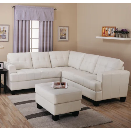 Contemporary 3 Piece Leather Sectional Sofa