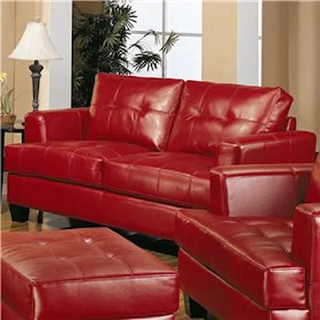 Contemporary Leather Loveseat