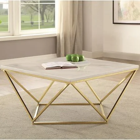 Contemporary Faux Marble Coffee Table