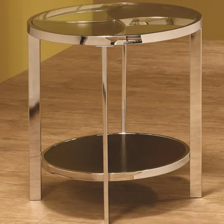 Contemporary Glass Top End Table