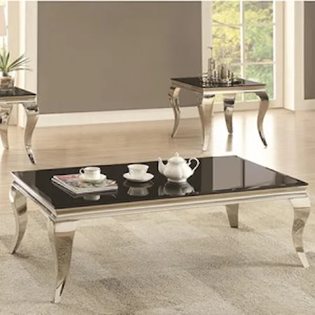 Glam Coffee Table with Queen Anne Legs