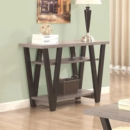 Two-Tone Angled Leg Sofa Table