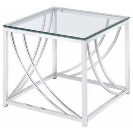 Modern Glass Top End Table