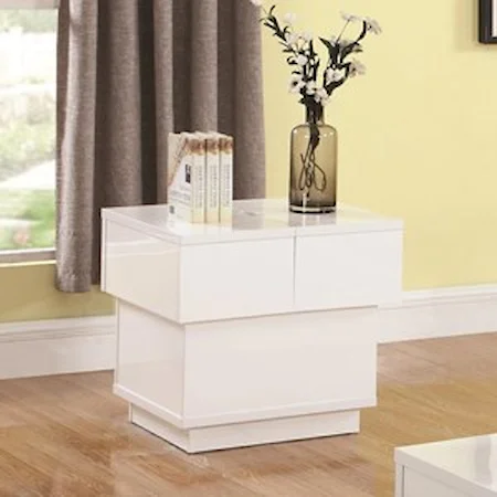 Contemporary End Table with Interior Storage