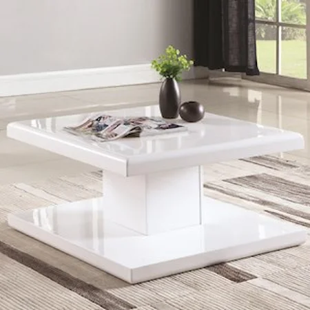 Contemporary Square Coffee Table with Swiveling Top