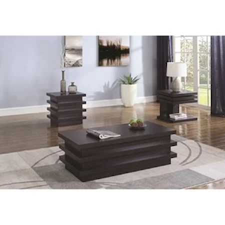 Rectangular End Table with Pull Out Shelf