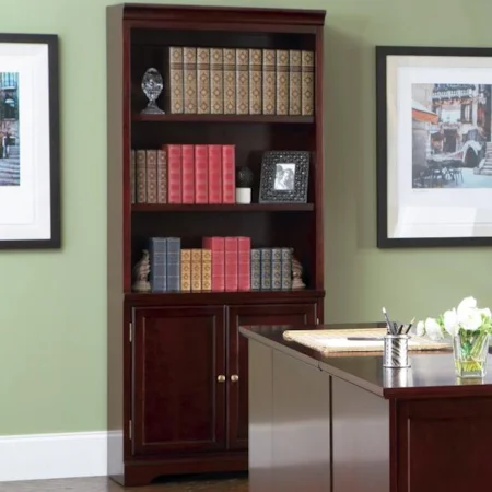 Open Bookcase with Storage Base Cabinet