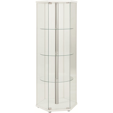 WHITE HEXAGON CURIO CABINET |