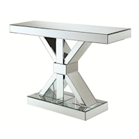 Thick Mirrored Console Table