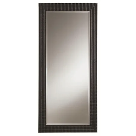 Black Mirror with Quilted Look Frame