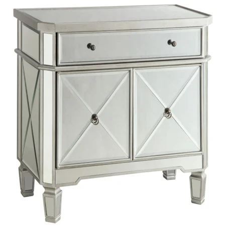 Mirror Panel Wine Cabinet with Removable Wine Rack