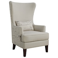 Winged Accent Chair with Script Back