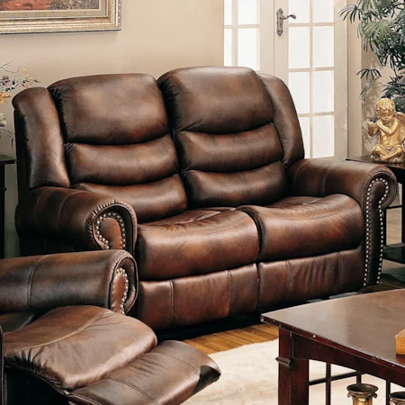 Traditional Reclining Love Seat with Dual Recliners