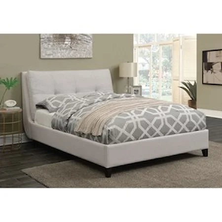 Upholstered Queen Platform Bed With Button Tufted Pillow Top