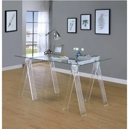 Acrylic Sawhorse Writing Desk