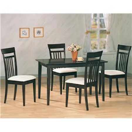 5 Piece Dining Set with Upholstered Chairs