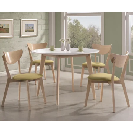 5 Pc Round Table & Chair Set