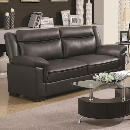 Contemporary Leatherette Sofa