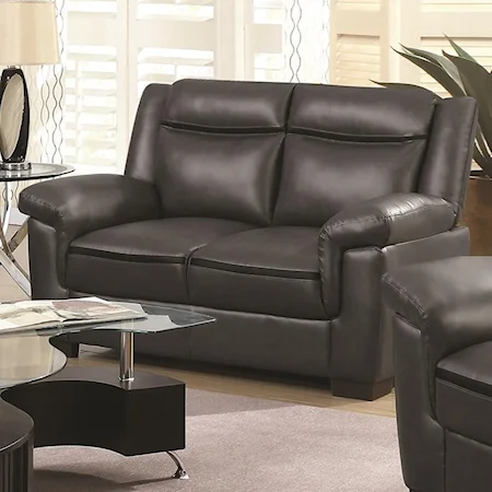 Contemporary Leatherette Loveseat