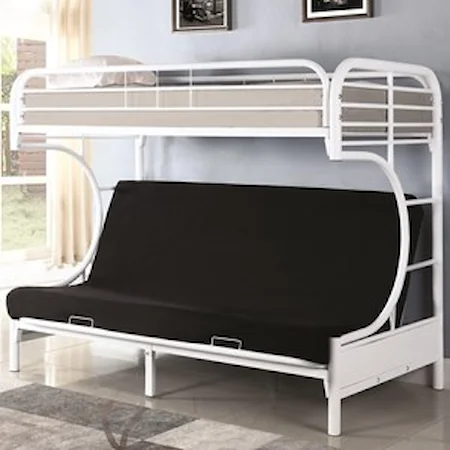 Contemporary Twin Bunk Bed with Futon