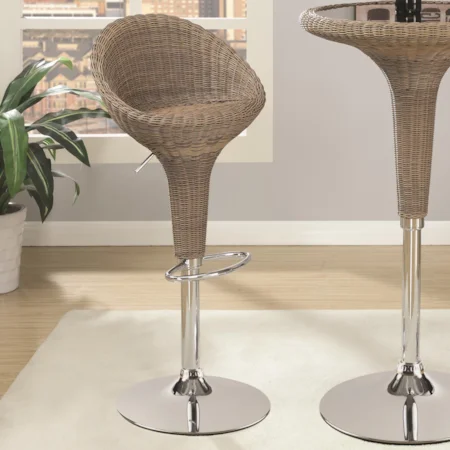 Adjustable Bar Stool w/ Chrome Base