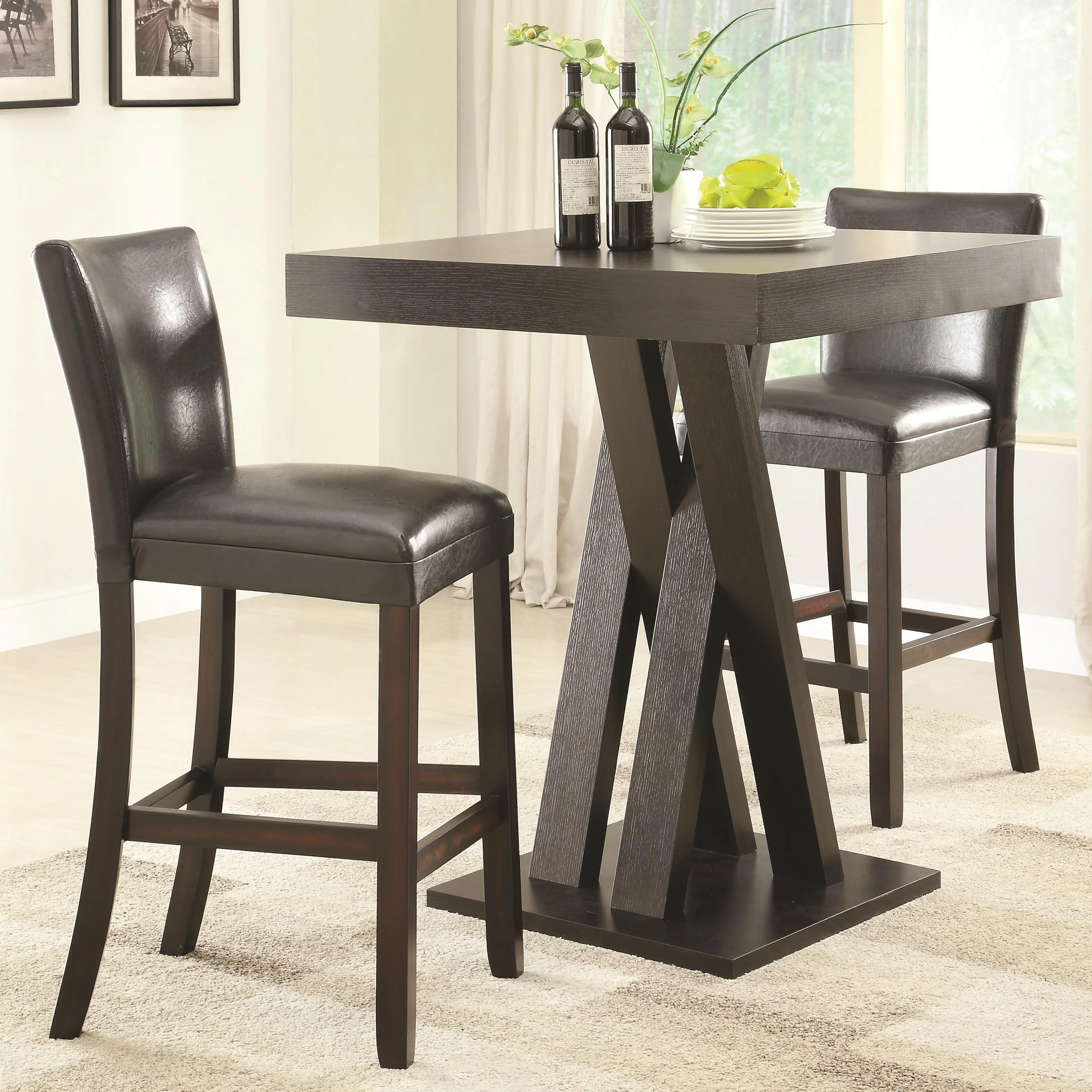Table Bar Unit Coaster Bar Units and Bar Tables 100520+2X100056 Three Piece Bar Height ...
