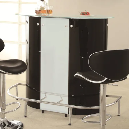 Contemporary Bar Unit with Frosted Glass Top