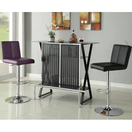 3 Piece Bar Unit & Stool Set