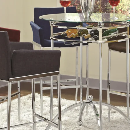 Linen Fabric Bar Stool (Navy)