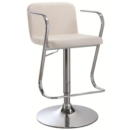 Upholstered Bar Stool with Adjustable Seat and Foot Rest