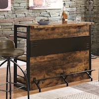 Rustic Bar Unit with Stemware Rack