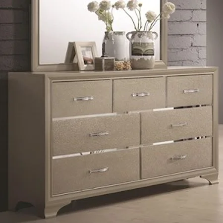 Seven Drawer Dresser with Felt Lined Top Drawers