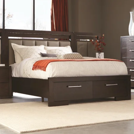 King Storage Bed with 2 Drawer Footboard