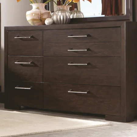 6 Drawer Dresser with Chrome Hardware
