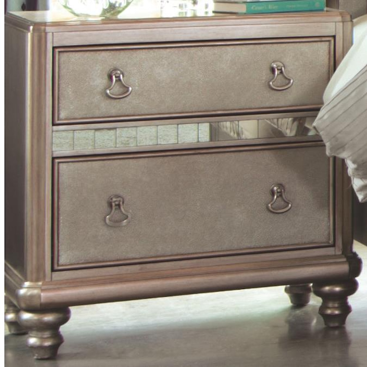 Coaster Bling Game Nightstand with 2 Drawers