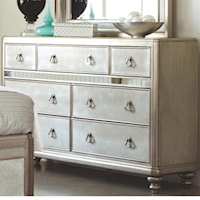 Dresser with 7 Drawers and Stacked Bun Feet