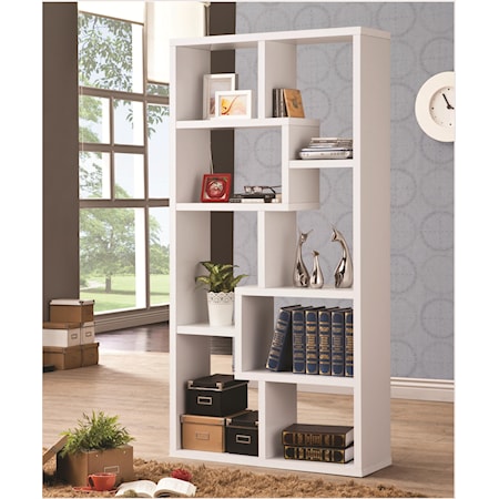 VON WHITE 10 SHELF BOOKCASE |