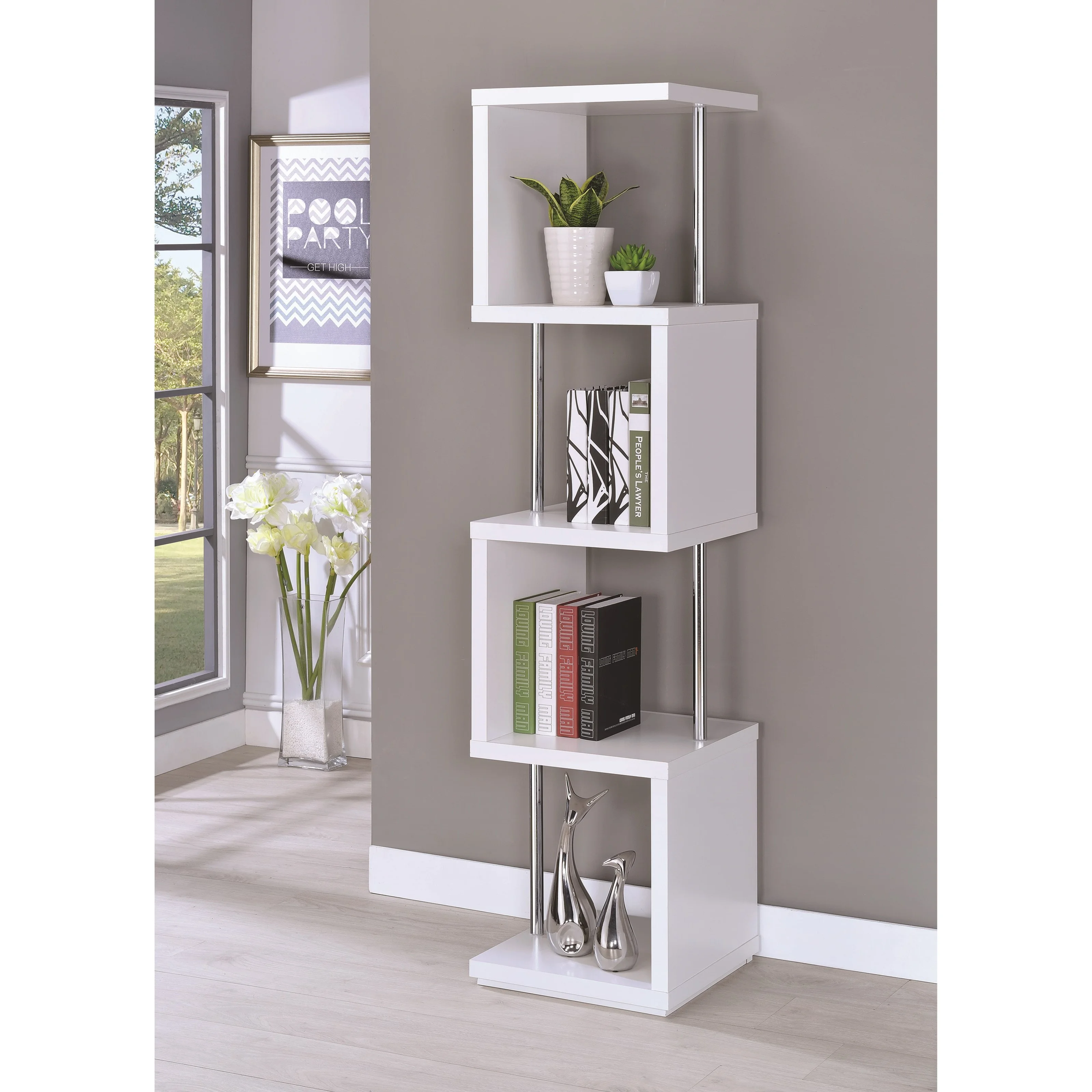 Coaster Bookcases 801418 Modern Four Tier Bookcase | Carolina Direct ...